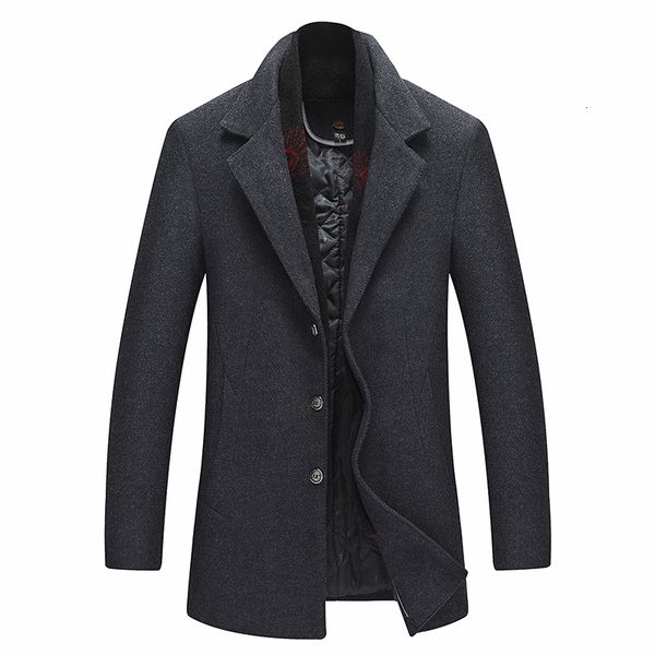 

men's trench coats 2021 men's wool coat fashion winter warm jacket and slim trench wear brand da086, Tan;black