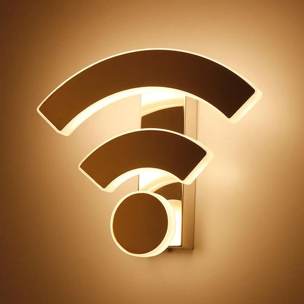 

sconce lamp wifi shape acrylic wall simple white bra living room bedroom bedside el aisle bar staircase lighting