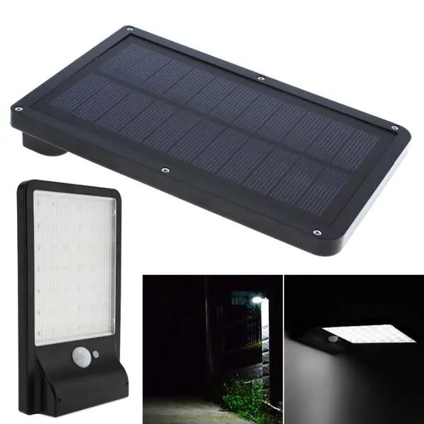 

ariluxÂ® solar powered 42 led waterproof light control & pir sensor wall lamp for outdoor garden