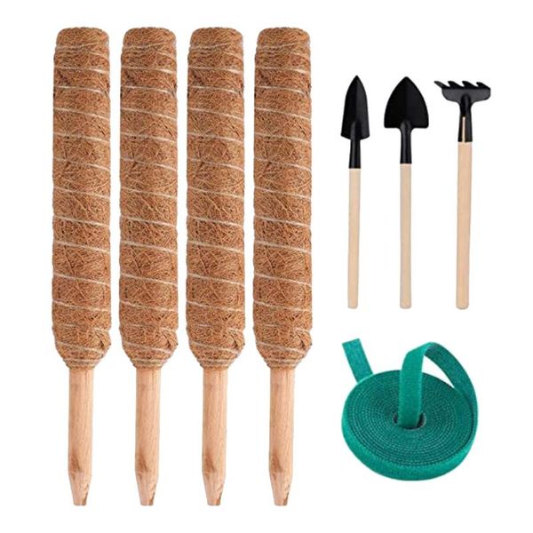 

other garden supplies 4pcs 19.6 inch moss pole plant support poles stakes for climbing plants coco coconut shell rod