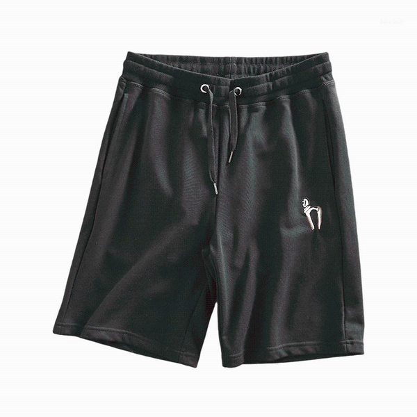 

men's shorts summer embroidery casual sports solid color terry cotton five-point pants, White;black