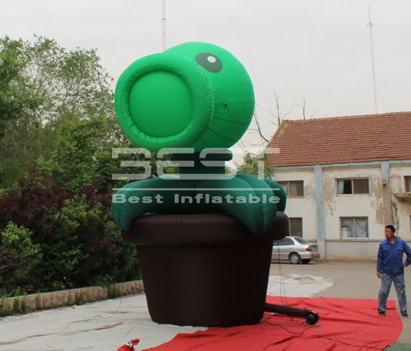 Decorazione di eventi per feste festive all'aperto Cerbottana gonfiabile gigante di Game Plants vs. Zombies