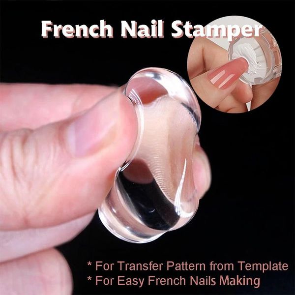 

nail gel silicone transparent art stamping kit french diy for manicure plate stamp polish stencil template seal stamper scraper, Red;pink