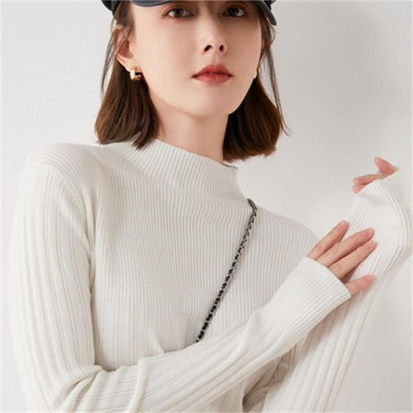 

women's sweaters autumn/winter sweater women style korean ladies pullover half-high neck loose long-sleeved bottoming shirt h1086, White;black