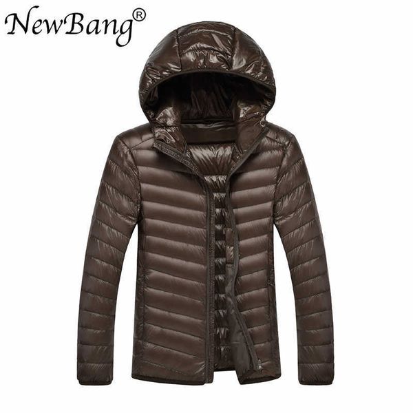 Bang Brand 8XL 9XL 10XL 11XL Uomo Piumino d'anatra ultraleggero Cappotto leggero con cappuccio in piuma Outwear Plus Large Size 211015