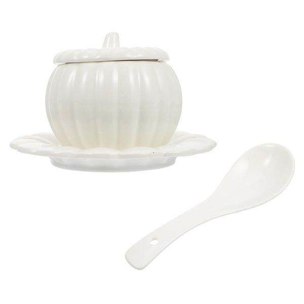 

mugs 1 set pumpkin bowl ceramic with lid creative shaped for kitchen