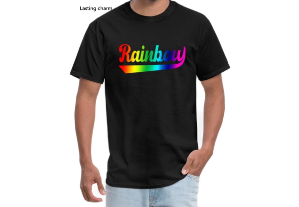 

men's t-shirts lasting charm rainbow flag t-shirt, White;black