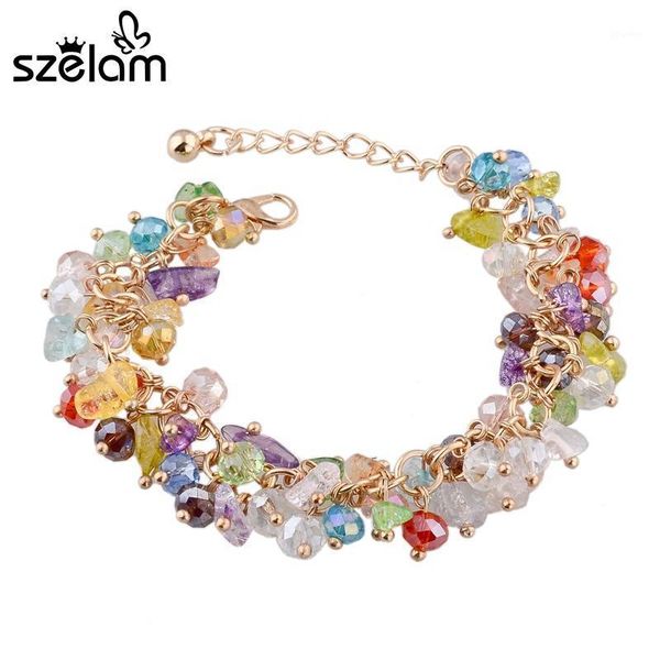 

link, chain szelam 2021 purple natural stone bracelets for women fashion gold charm & bangles friendship jewelry sbr1401921, Black
