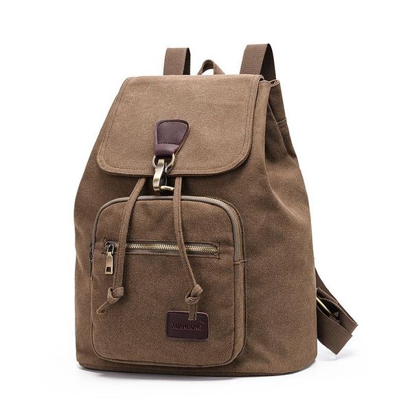 

backpack bi-shoulder bag female large-capacity student fashion casual canvas bucket