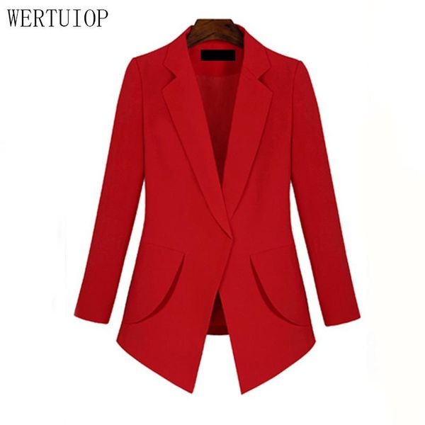 

women's suits & blazers 2021 autumn extra large code slim red women suit jacket long plus size 4xl 5xl female blazer coat lady outerwea, White;black