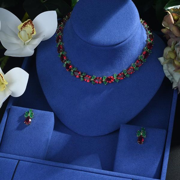 

earrings & necklace be 8 exquisite jewelry sets for women wedding party accessories cubic zircon stud and gifts s471, Silver