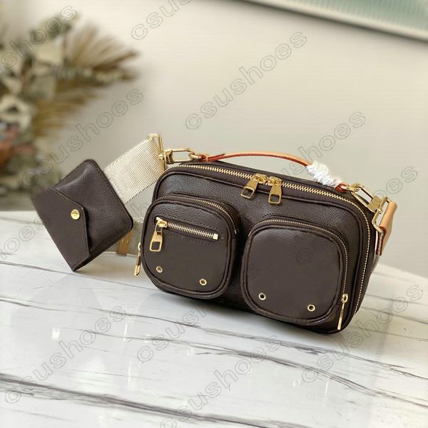 

m80446 utility crossbody women bag handbag coin purse canvas natural stud mini clutch shoulderbag double zip closure m59244 m58652 m80450