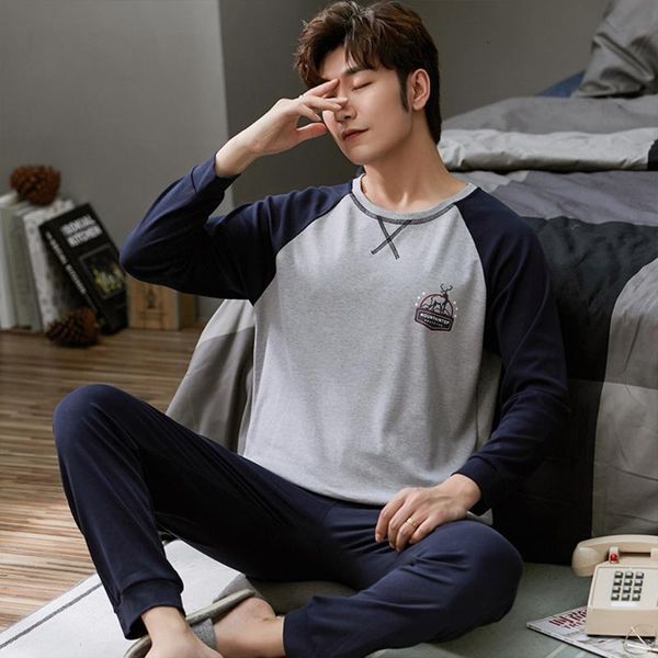 

men's sleepwear autumn winter men cotton pajamas set casual suit long sleeve plaid pants warm comfortable pijama homewear nightwear 96t, Black;brown