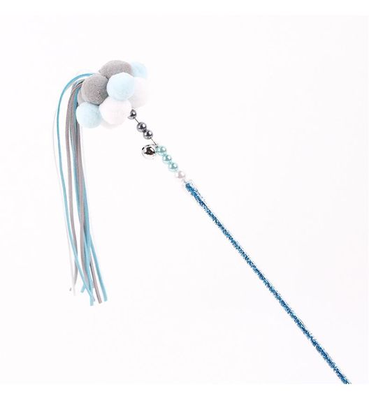 

cat toys teaser toy wand pet with leather ribbon for interactive supply