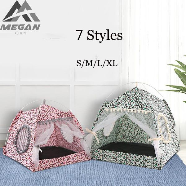 

kennels & pens dog tent breathable pet puppy cat foldable house beds for small dogs comfortable removable bed cave