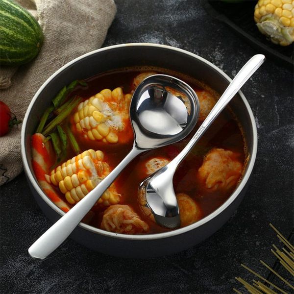 

spoons 304 stainless steel soup spoon deepen thickened large capacity tablespoon kitchen cooking tool for sauce, broth, gravy