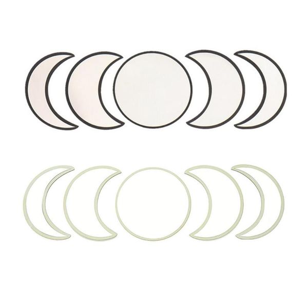 

mirrors nordic style natural decor acrylic moonphase interior design wooden frame moon phase mirror bohemian wall decoration