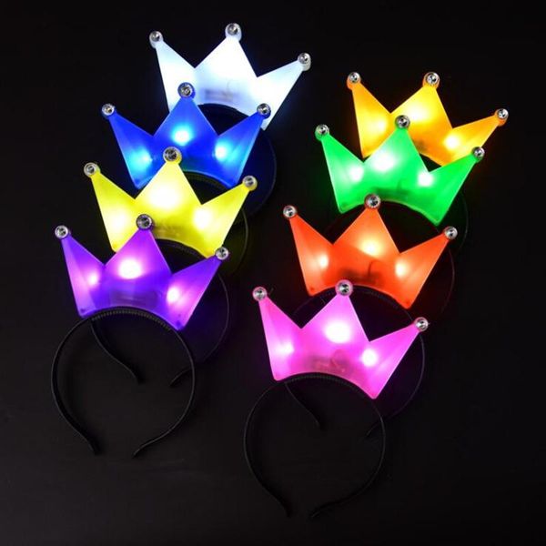 

party decoration 12 pack led crown headband light up crowns and tiaras for girls women assorted colors