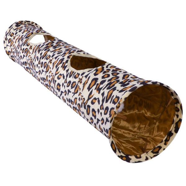 

long pet toys collapsible tunnel leopard tube for cat rabbits dogs 120x25