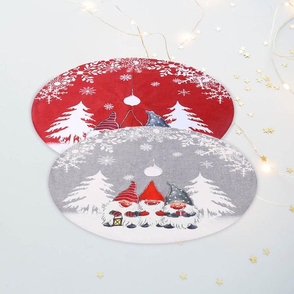 

christmas decorations gray /red creative tree skirt plush carpet mat decoration family party home