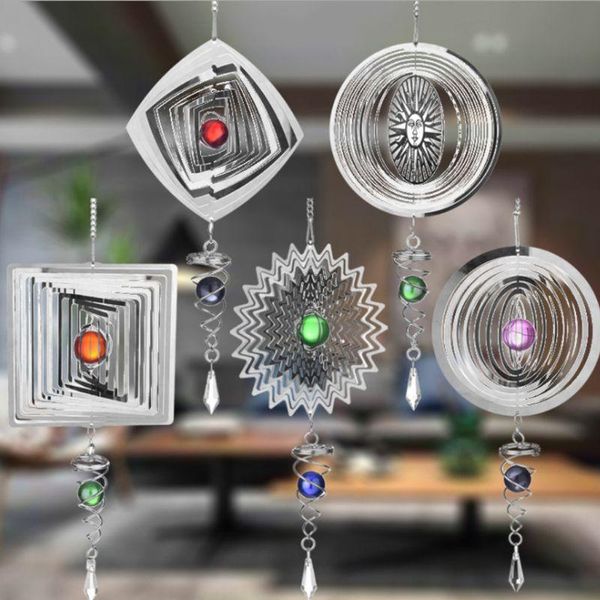 

decorative objects & figurines silent stereo rotating wind chime spinner motor hanging ornament decor mirror x4yd
