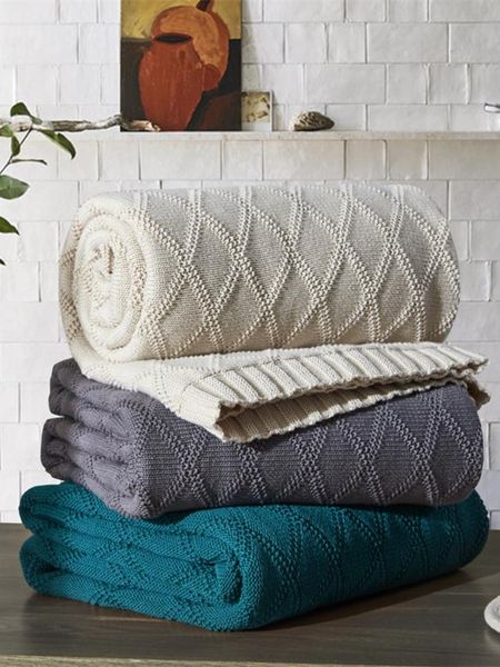 

blankets cotton knitted sofa office nap towel quilt air cnditioning blanket
