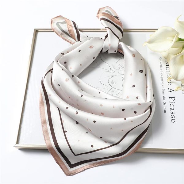 

scarves elegant silk scarf square shawl print women neck wraps foulard female bandana hair head band kerchief 2021, Blue;gray