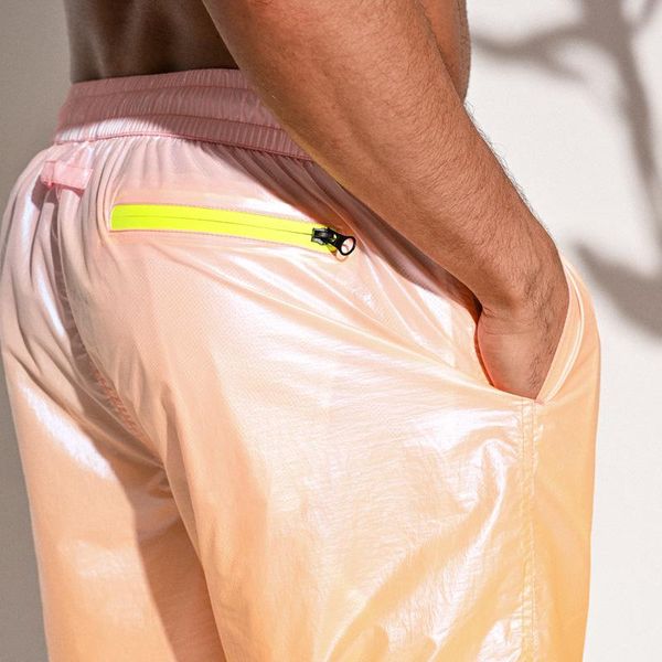 

gradient swimming shorts men swimwear fast dry surf board short mens beach swim trunk boardshort liner in men's