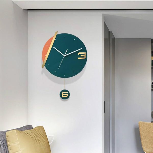 

wall clocks big size pendulum clock silent display modern design office simple living room reloj de pared home decor dl60wc