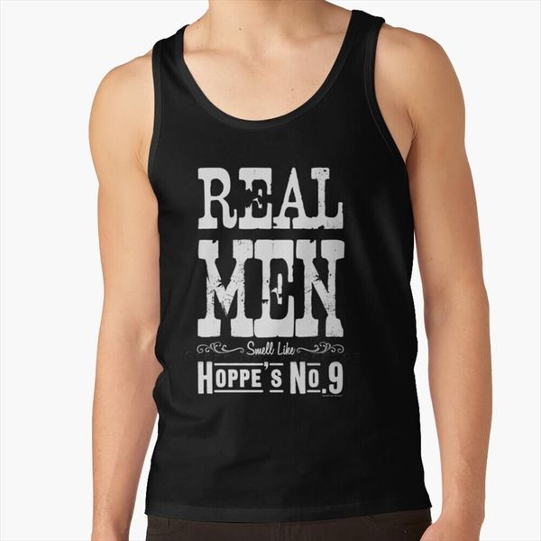 

real men smell like hoppes no. 9 cleaner white summer sleeveless undershirt tank running vest gun, White;black