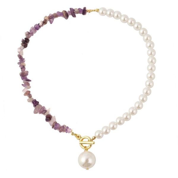 

pendant necklaces wholesale statement women girls pink bead chocker chunky vintage ethnic purple stone fashion jewelry, Silver