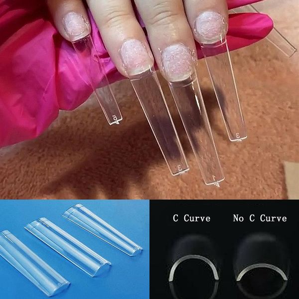 

false nails 500pcs/bag xxl no c curve coffin nail tips straight square half cover french manicure acrylic extension system tool, Red;gold