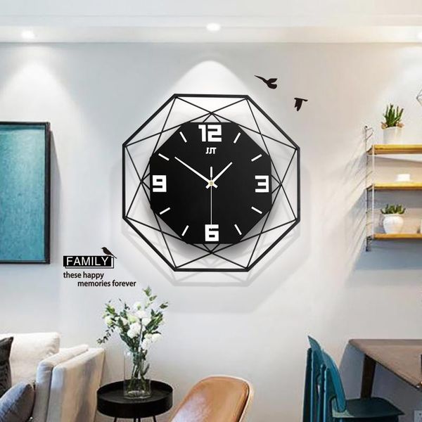

wall clocks round nordic living room bedroom simple mental creative clock relogio parede luxury art decoration 6ls025