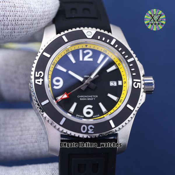 

42mm sf a17366d71b1s1 eta2824 automatic mens watch steel case black dial new gents sport watches rubber strap, Slivery;brown