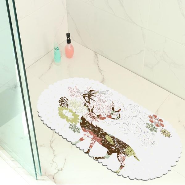 

bath mats flower shadow elk figure balcony bathroom mat hydrophobic anti-skid door swimming pool public place non-slip