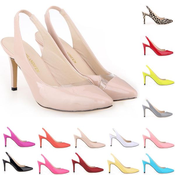 

sandals fashion pointy hollow high heel women's single shoes, Black