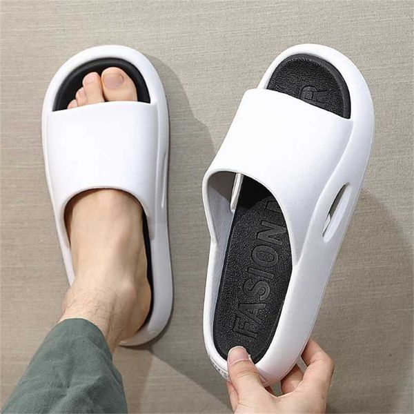 

runway slippers women summer shoes outside eva outdoor slides men soft thick sole non-slip beach pool sandals indoor bath 211206, Black