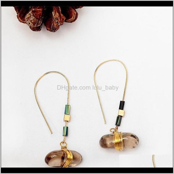 

fashion jewelry womens personality tea crystal natural stone earrings s256 94oo4 chandelier dfhua, Silver