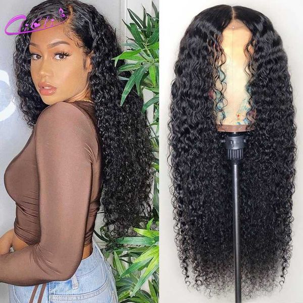

lace wigs mongolian kinky curly wig human hair 32inch front frontal transparent 4x4 closure pre plucked, Black;brown