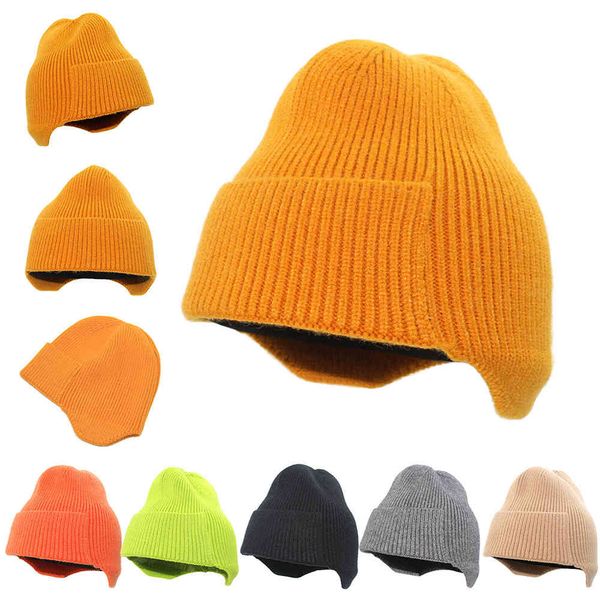 

autumn and winter new cy color crimped wool hat children's outdoor cycling skiing warm windproof ear protection knitted wardrobe access, Blue;gray