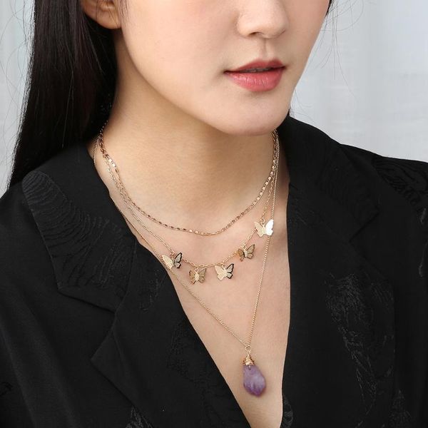 

chains fashion ornaments multilayer necklace, Silver