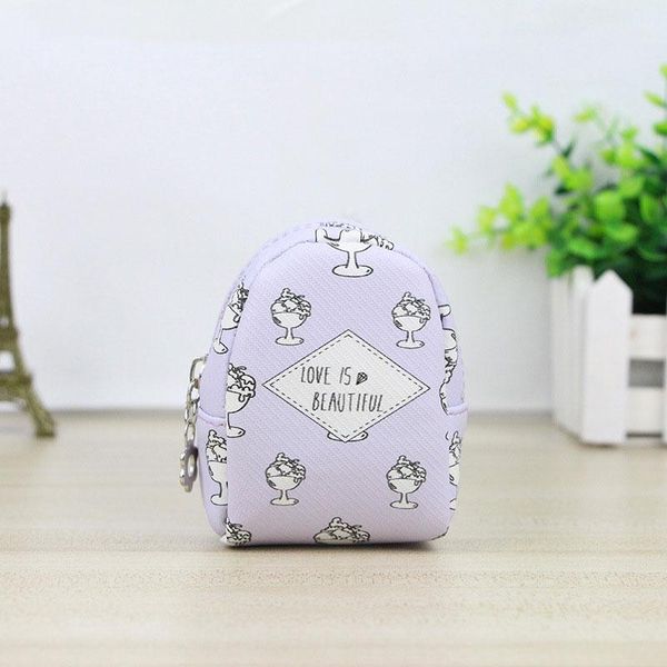 

coin purses women mini purse pu leather printing card bag key holder zipper change wallet lady girl clutch money bags bs88, Red;black