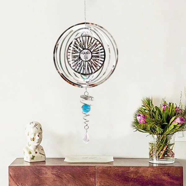 

decorative objects & figurines 3d wind spinner metal rotating ocean chime garden decor ornament foldable home yard decoration sun stainless