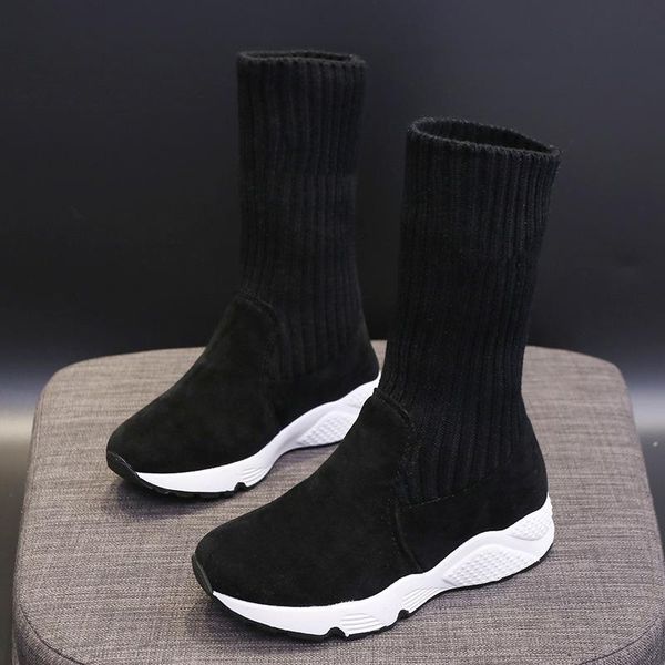 

boots women snow platform plush fur flock suede warm shoes 2021 winter fashion breathable sneakers, Black
