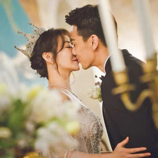 

hair clips & barrettes wedding crown jewelry bridal handmade lace queen dress accessories party, Golden;silver