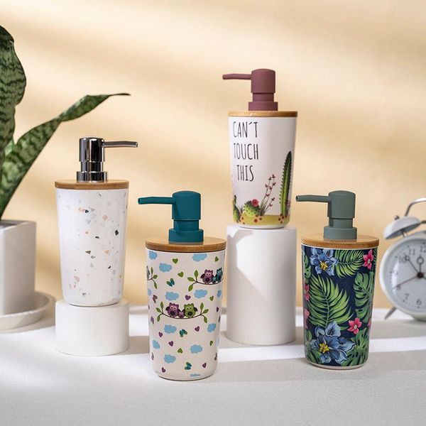 

liquid soap dispenser el hand sanitizer sub-bottling household shampoo cosmetics emulsion bottle bamboo fiber bathroom