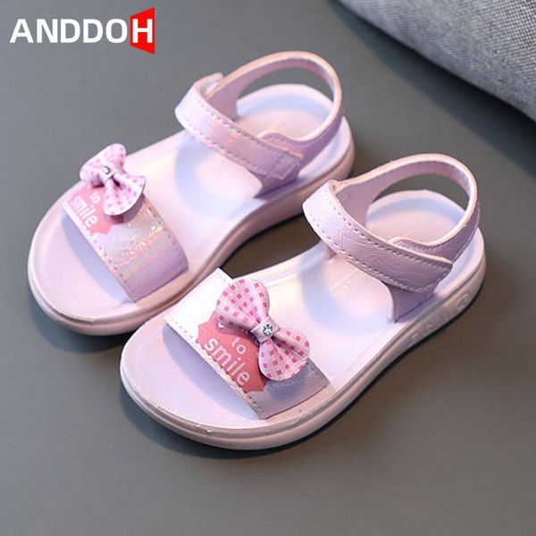 

sandals size 22-31 kids soft sole beach for girls children princess bowknot baby anti-slip wear-resistant toddler shoes, Black;red