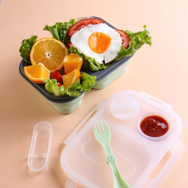 

dinnerware sets grade silicone lunch box student large-capacity office worker insulation portable compartment partition plate