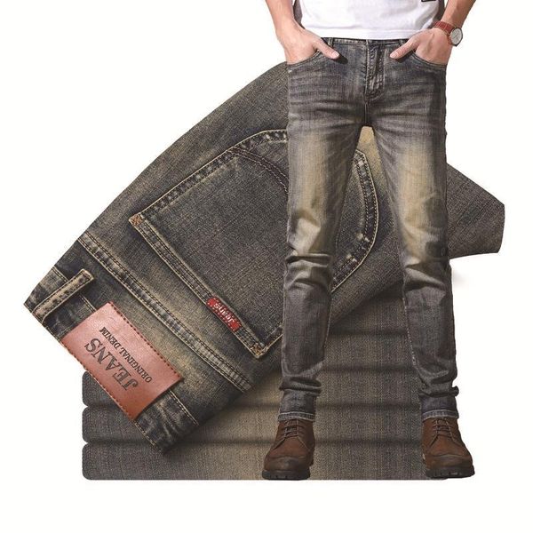 

arrivals men's fashion simple jeans slim version of the elastic denim pants causal trousers, Blue