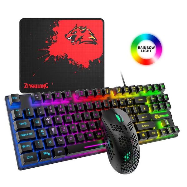 

keyboard mouse combos 88keys wired keyboards gaming mechanical feeling rgb backlit 6400dpi mice for pc gamer lapcomputer